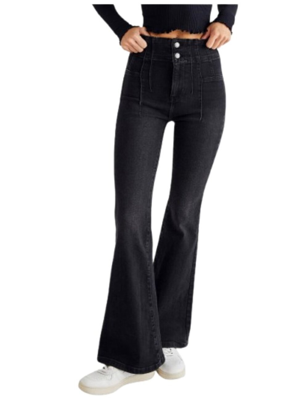 Women's 31 Free People We the Free Jayde High Waist Flare Jeans in Ridge Grey